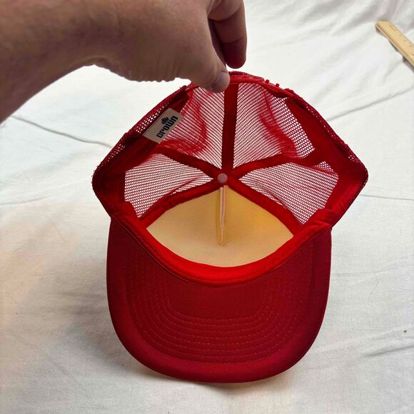 UPS Next Day Air Vintage Crown Trucker Cap Hat Red White Mesh Snapback One Size - Picture 10 of 12